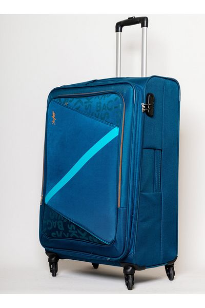 Skybags Spotlight Checked Luggage, Polyester Soft Sided, 28", Blue