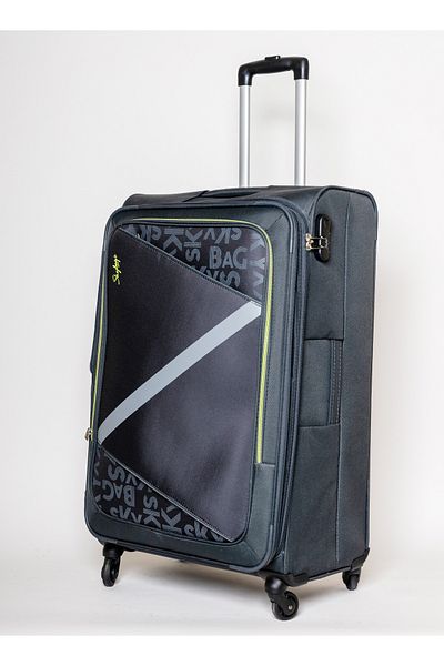 Skybags Spotlight Checked Luggage, Polyester Soft Sided, 28", Grey