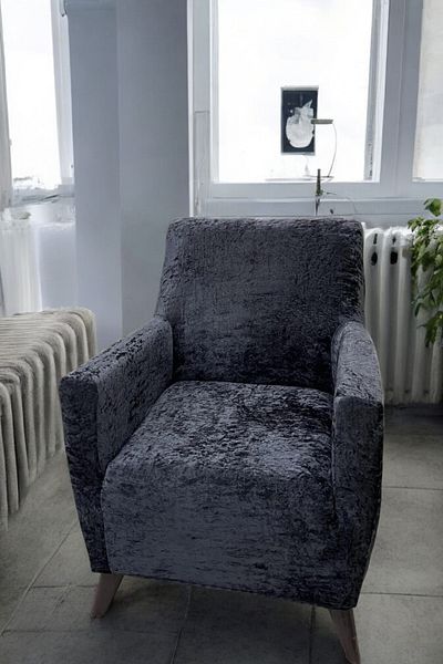 MADAME BELLA 1-Piece Shiny Velvet Dress up Sofa Cover (Anthracite)