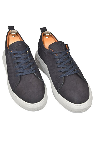 DeepSEA Чоловічі темно-сині кросівки на високій підошві з шнурівкою та підкладкою з нубуку