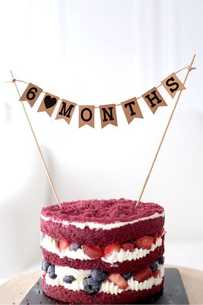Partifabrik Half Year Themed 6 Months Cake Ornament