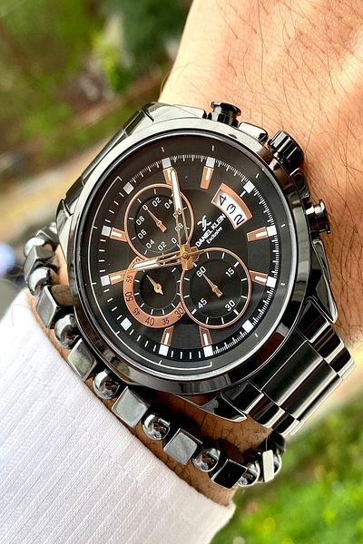 Daniel Klein Stainless Steel Band Men Wrist Watch 5 Atm Waterproof +Bracelet