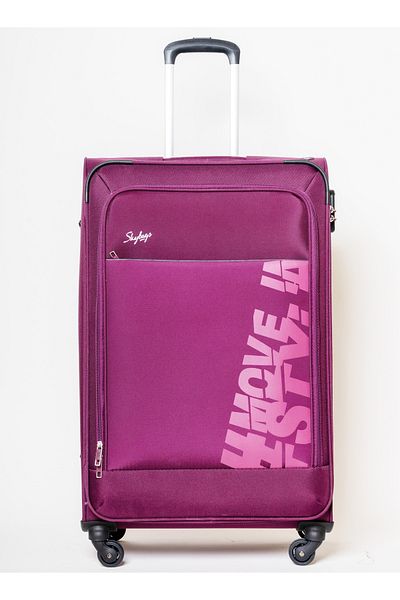 Skybags Rhumba Checked Luggage, Polyester Soft Sided, 28" Purple