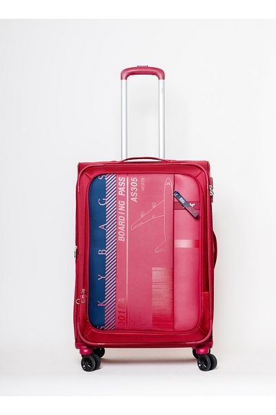 Skybags Airway Pro Expandable Luggage, TSA Lock, 24 Inch, Red
