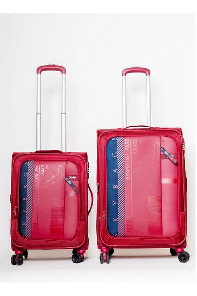 Skybags Airway Pro Set of 2 Luggage Expandable, TSA Lock, 20/28 Red
