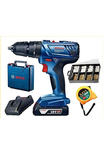 Bosch Gsb 180 Li TEK BATARYA Darbeli Matkap Vidalama ve Bosch 174 Parça Akses...