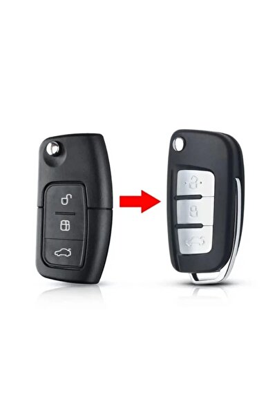 Luxe Aksesuarr غطاء تحكم مفتاح بـ 3 أزرار لتحويل فورد فوكس 2 - فييستا - مونديو