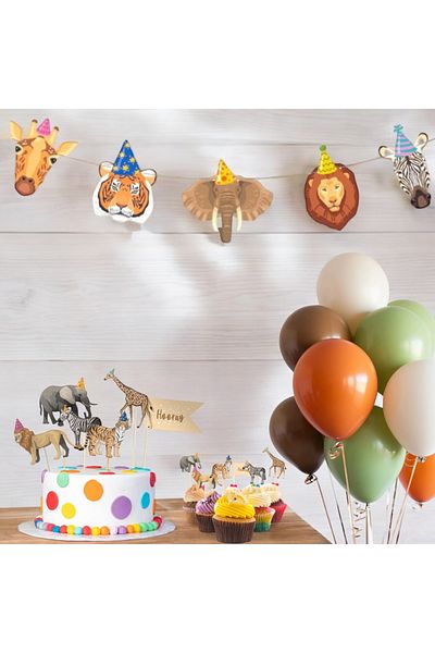 Partifabrik Σετ πάρτι με μπαλόνια Safari Party Animals