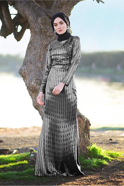 TRENDTESETTÜR Γυναικείο βραδινό φόρεμα Black Fish 05293