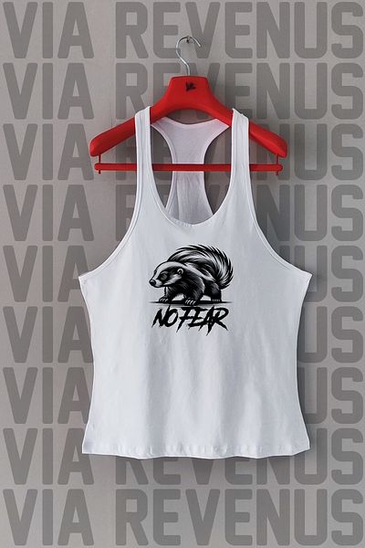 Vordevia Honey Badger No Fear τυπωμένο Tank Top Sports Singlet