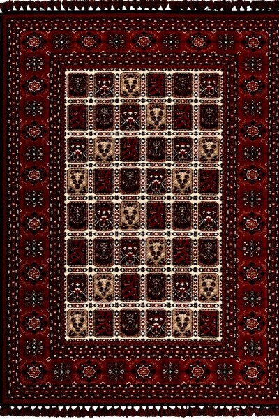 Emin Halı Afgan Kırmızı TR21 Afgan Tarzı Akrilik  Salon Halısı Mutfak Halısı ...