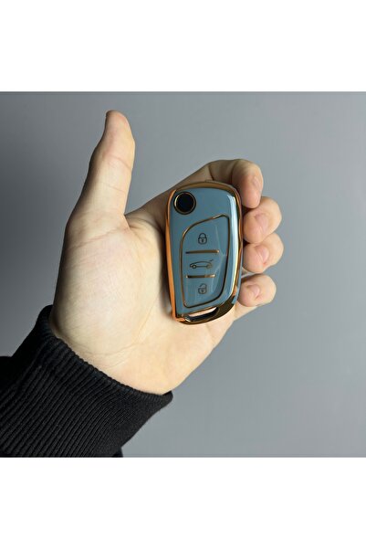 LUXE AKSESUAR Γκρι θήκη σιλικόνης - Peugeot Partner 307 207 308 5008 Citroen ...