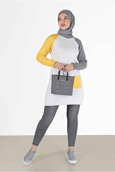 Alvina TRI-COLOR POCKET DETAILED KNITWEAR TUNIC 42053