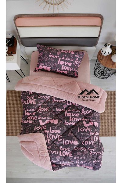 Sudemhome Single Double Sided Plush Welsoft Quilt and Pillow - Fluffy Soft Fleece
