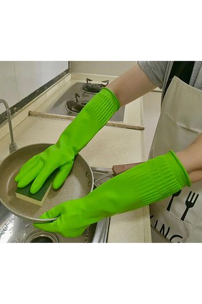 İNDİRİM CENTER Long Top Quality Multipurpose Heat Resistant Kitchen Bathroom Cleaning Household Business Dish Gloves