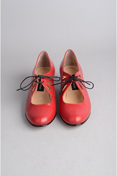 SEÇ KUNDURA SEÇ DML HAKİKİ KÖSELE ÖZEL ÜRETİM KADIN DANS AYAKKABISI (Topuk Boyu: 4,5cm) KIRMIZI