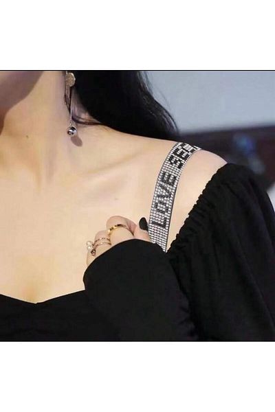 miatamer Curea de sutien elegantă cu piatră albă, scris Love Secret, cadou elegant