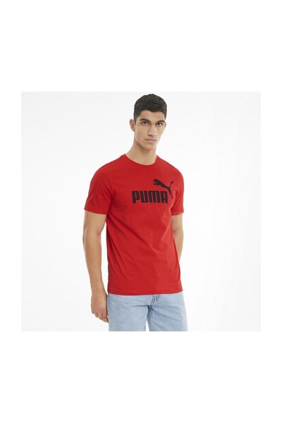 Puma Ανδρικό κόκκινο T-shirt με λογότυπο Essentials 586666   11