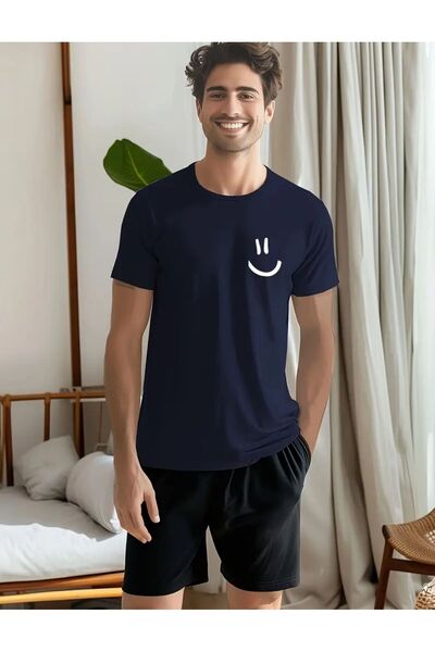 caddekombin Σετ με κοντό μπλουζάκι με χαμογελαστό πρόσωπο, φαρδύ πόδι, άνετο ...