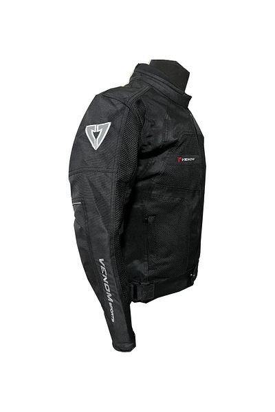 VENOM Men's Black Dynamic Motorcycle Coat - 4 Seasons