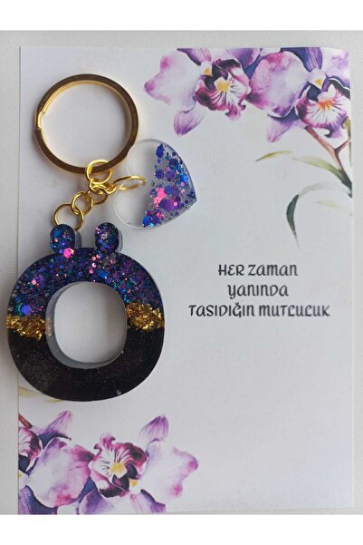 demirbasavm سلسلة مفاتيح مصنوعة يدويًا بحروف EPOXY