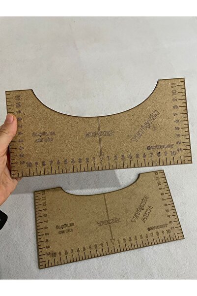 GBA YETİŞKİN 3lü Tshirt Hizalama Kalıbı ÖN VE ARKA V YAKA Logo Tasarım Yerleştirme Kalıbı