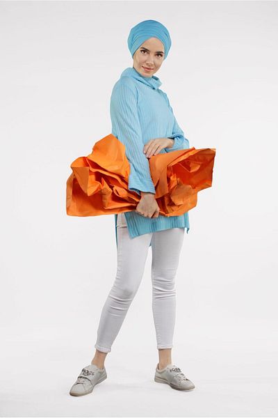 TRENDTESETTÜR Γυναικείο τουνίκ Blue Degaje Collar - 64781