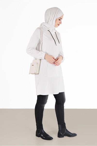 Alvina Elastic Cuffs Hooded Tracksuit Tunic 42342
