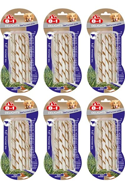 8in1 Beef Delights Twisted Sticks Köpekler Için Biftekli Ağız Bakım Kemiği x ...