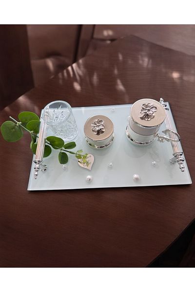 CyzHome Engagement Tray with Bonding Silver Pearls