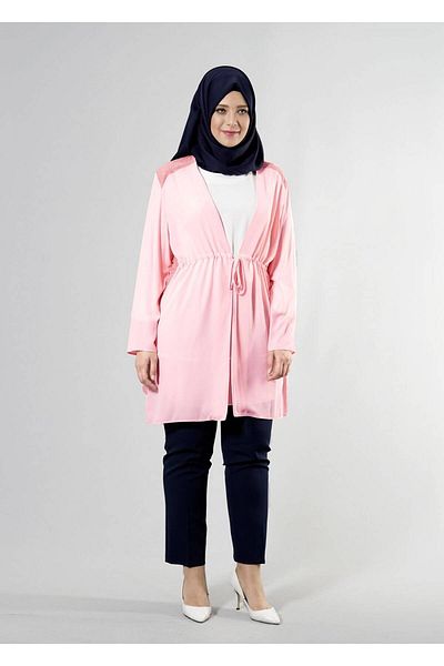 TRENDTESETTÜR Γυναικείο Παλτό Πούδρα T 2516 Port Crep Plain Hijab