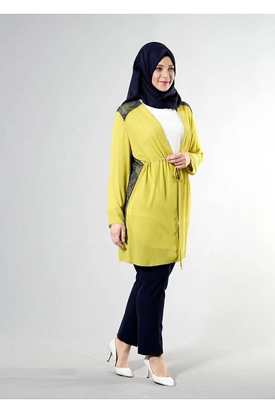 TRENDTESETTÜR Γυναικείο πράσινο (MINT) T 2516 Port Crep Flat Hijab Jacket