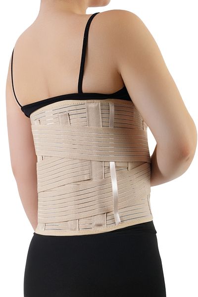 FixiCure Lumbar Saccular Steel Underwire Lumbar Hernia Corset - Orthopedic Medical Corset with Pad Support 26cm
