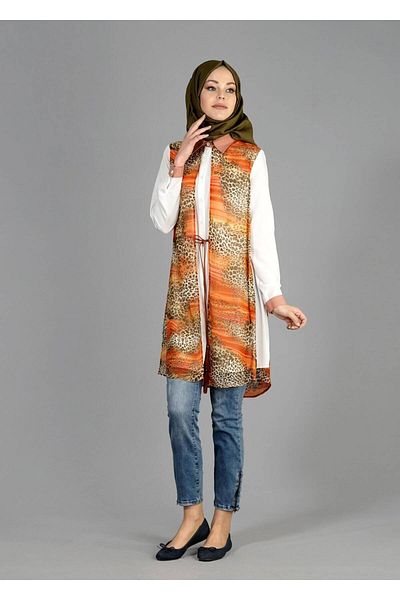 TRENDTESETTÜR Women's Orange (ORANGE) T 4947 Neptune Hijab Tunik