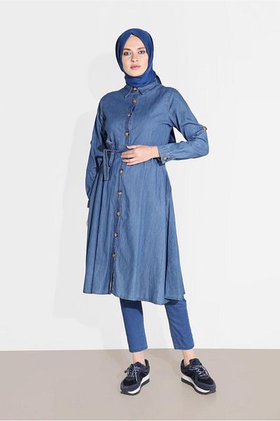 TRENDTESETTÜR Women's Navy Blue (NDIGO) 4291 Tunic