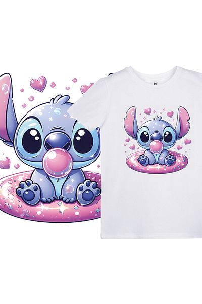 EZ Design Tricou pentru copii imprimat cu design Stitch