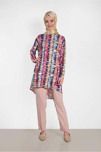 TRENDTESETTÜR Γυναικείο Φούξια (FUSSIA-SAKS) Πολύχρωμο Τουνίκ 4493