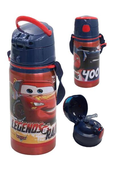 Frocx Erkek Çocuk Arabalar Çelik Matara 500ml 1 Adet Cars Şimşek Mcqueen Çeli...