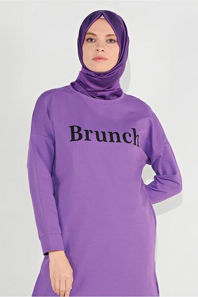 TRENDTESETTÜR A.Mor Printed Women's Tunic 1001 - Purple