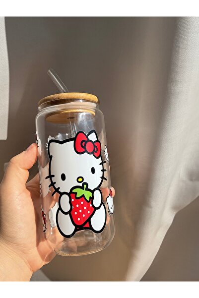 Minnaco Pipetli Bardak Su Geçirmez Hello Kitty Baskılı Hediyelik Kahve Bardağ...