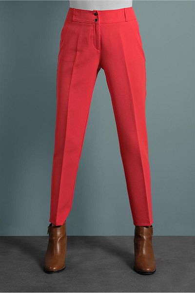 TRENDTESETTÜR Women's Red Pants 7502 - with Pockets and Buttons