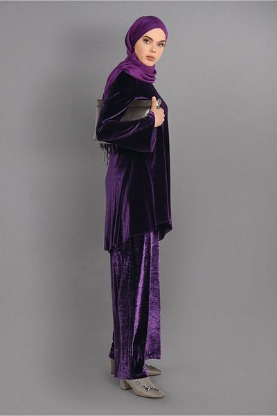TRENDTESETTÜR Crew Neck Velvet Tunic 4867