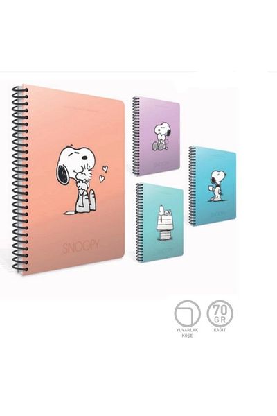 Gıpta Gipta Snoopy 17X24 Spiral Pp Cover 80Yp. Smoked Notebook