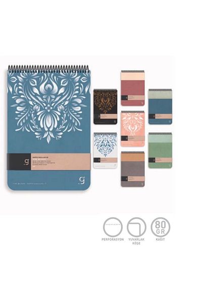 Gıpta Gipta the Block 7002 17X24 Spiral Hard Cover Blocknot 80 Yp. Streify Notebook