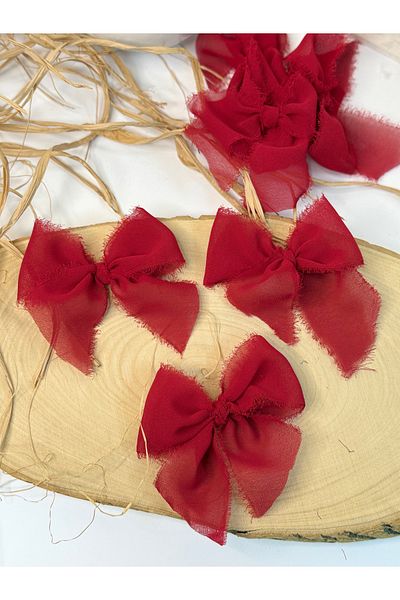 LAYLAEVENTS Chiffon Fabric Ribbon Premade Bow-50Pcs