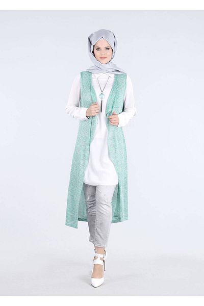 TRENDTESETTÜR Γυναικείο Πράσινο (MİNT) T 4484 Suno Hijab 10019 Τούνικ 2 τεμαχίων