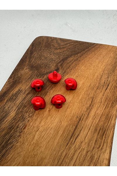 BALIM ÖRGÜ EVİ 5 Pieces of Red Pearlescent Imported Colorfast Pearl Button