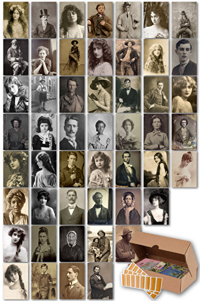 NeoPrint Vintage Portre Duvar Dekoru - Nostaljik Eski Fotoğraflar Retro Klasik Resimli Kart Poster