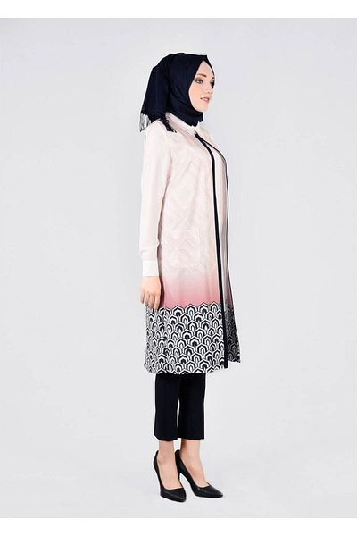 TRENDTESETTÜR Women's Powder Patterned 2-Piece Tunic 4450