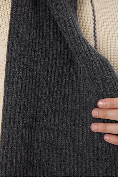 odelon Антрацитовий чоловічий вовняний товстий трикотажний шарф